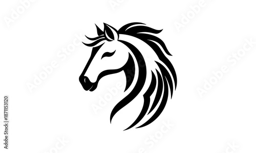 Vector silhouette of a horse's head, modern and minimalist style.