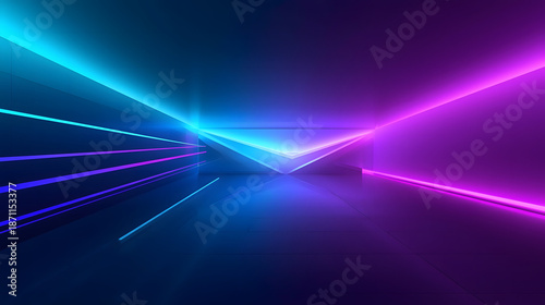 Plakat Neon light tunnel