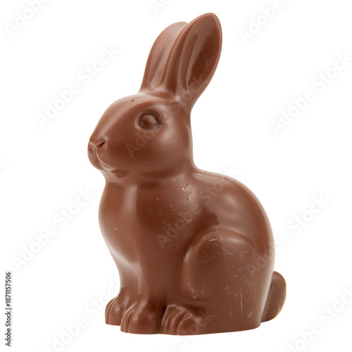Chocolate Bunny Sits on a Table, Perfect for Easter Celebrations and Holiday ...