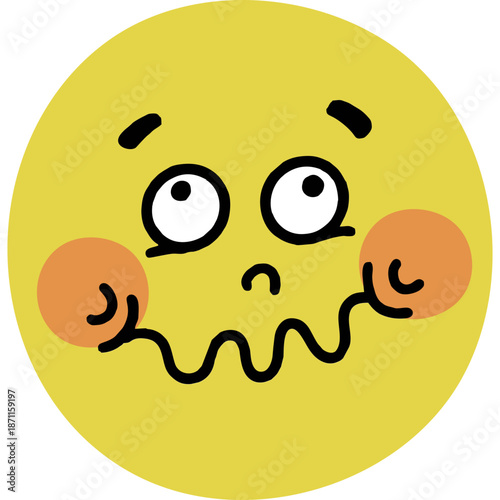 Embarrassed or Shy Emoji Face