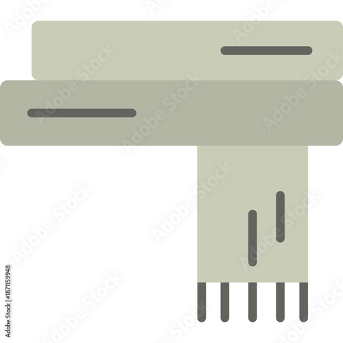 Flat icon of a grey scarf