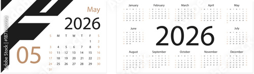 Calendar 2026. May 2026. Tear-off calendar. Personal organizer