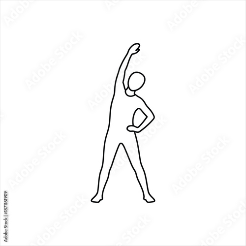 Simple illustration of a person performing a stretching warm up exercise