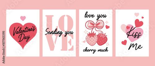 Romantic Valentine Card Collection Pink Theme