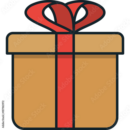 Gift Box with Red Ribbon