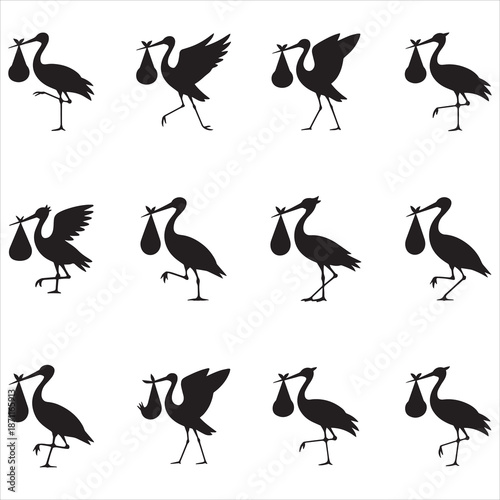 Stork Bird Svg Clip Art