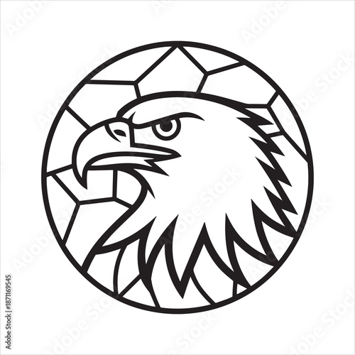 Majestic Bald Eagle Head Stained Glass SVG