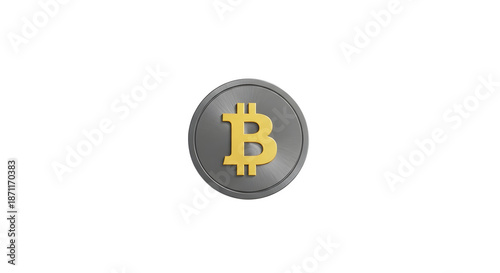 Bitcoin logo isolated on transparent background