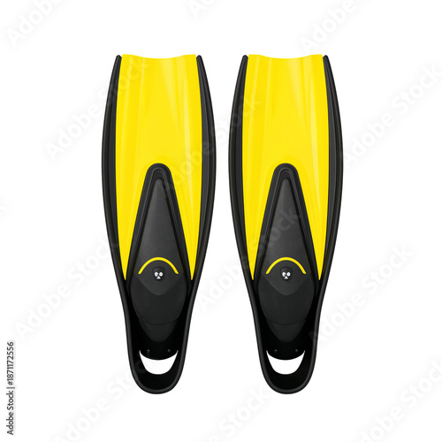 Diving Fins in Bright Yellow and Black for Underwater Swimming Activities