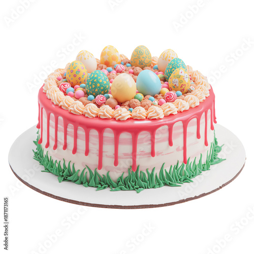 Colorful Cake With Easter Eggs on Top for a Celebration Event