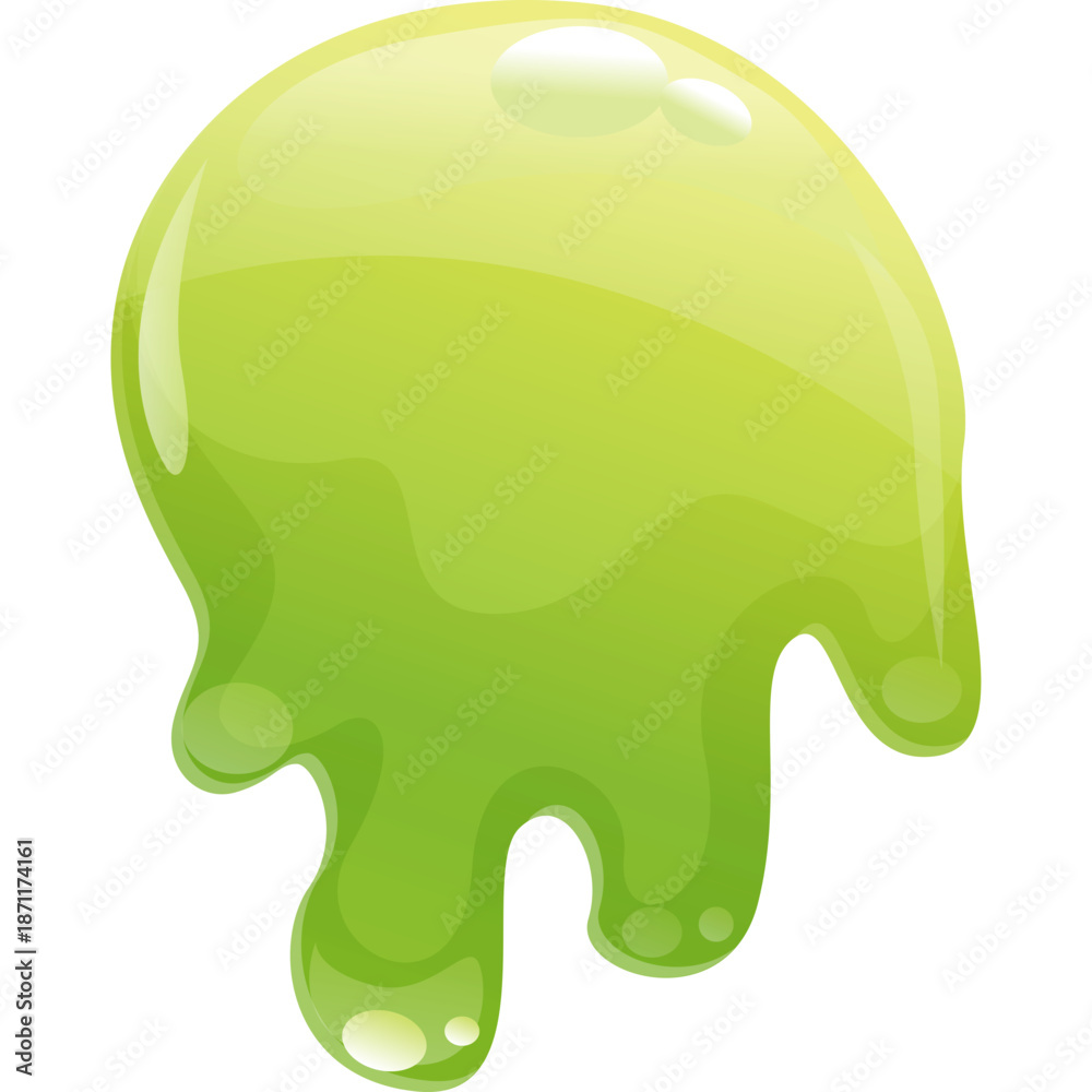 Fototapeta premium Green goo blob with dripping tentacles