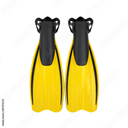 Diving Fins in Bright Yellow and Black for Underwater Swimming Activities