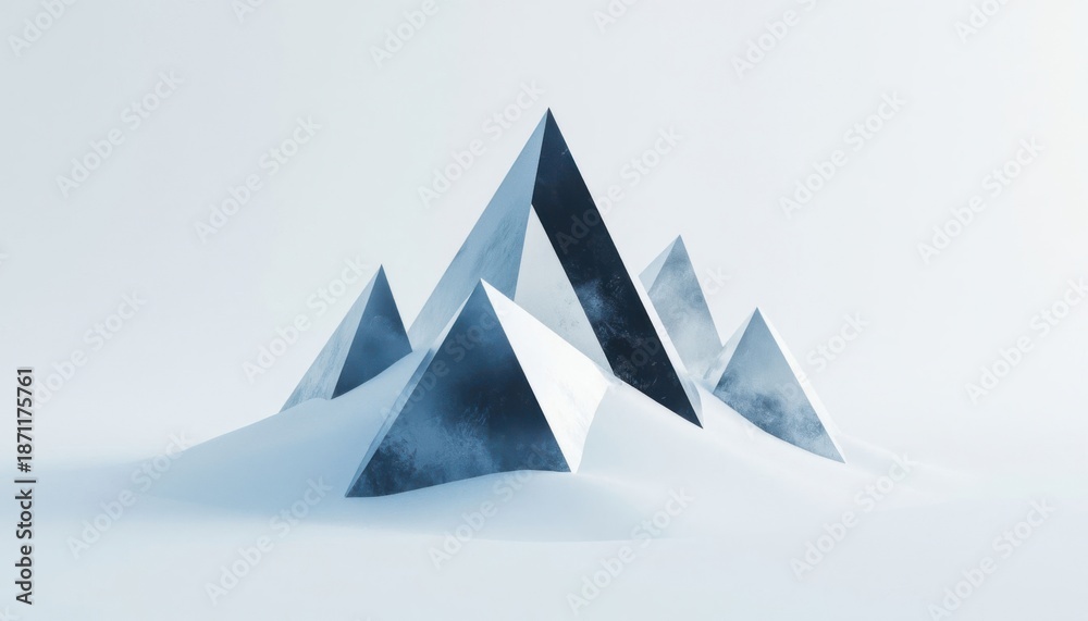Fototapeta premium Frosted Metal Pyramid Shapes