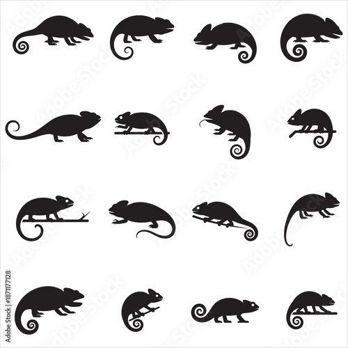 Chameleon Silhouette SVG Clip Art