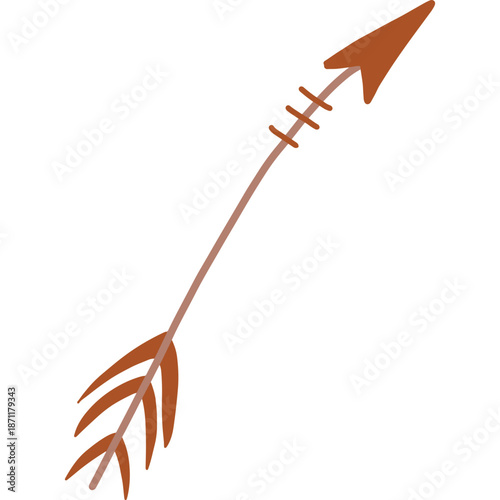 Hand-drawn arrow with tribal design