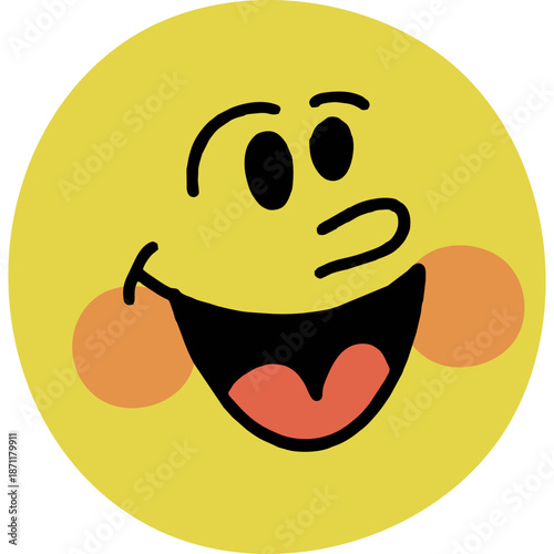 Happy Smiley Face with Blushing Cheeks