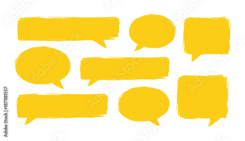 Yellow grunge comic speech bubbles for communication