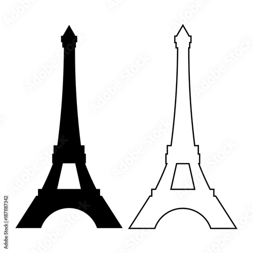 Tower black icon, isolated vector illustration.