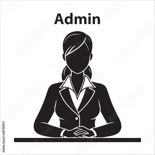 Administrative assistant silhouette vector Admin at work