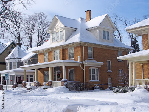 Wallpaper Mural Residential neighborhood in winter Torontodigital.ca