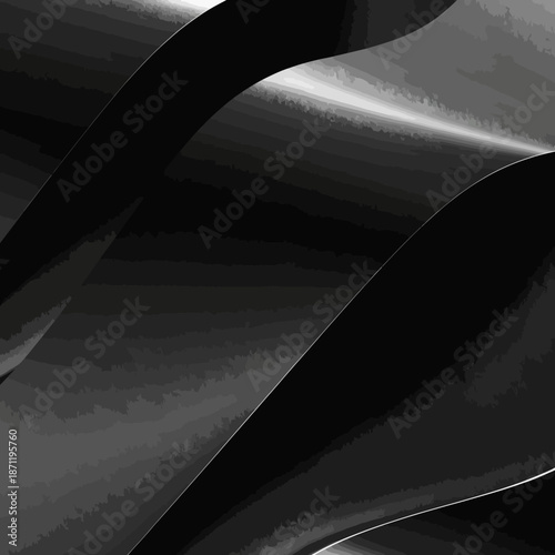 Elegant black curved metallic surface with smooth reflections and sophisticated modern design texture