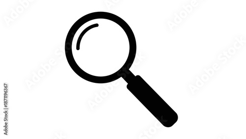 Magnifying Glass Icon on White Background Illustration
