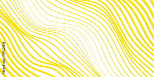 abstract geometric yellow thin to thick wave line pattern. modern design vector
