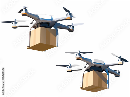 Drones efficiently delivering packages in innovative logistics solution