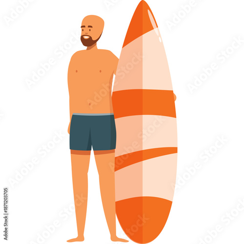 Man with Surfboard