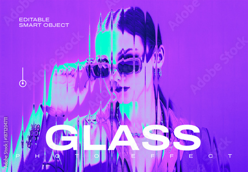 Diagonal Glass Poster Photo Effect Mockup