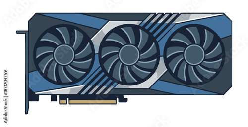 Graphics card with three cooling fans for gaming PC