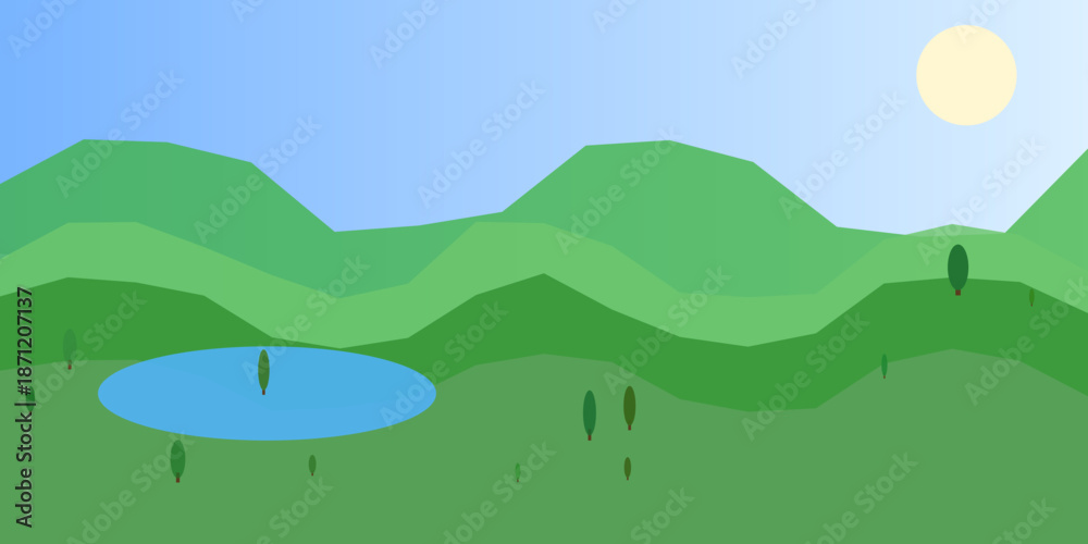 Fototapeta premium Serene mountain lake at sunset