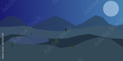 Serene nighttime landscape