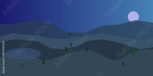 Serene nighttime landscape