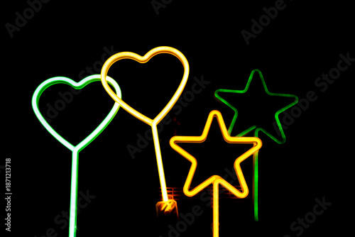 Heart & Star Shaped Glow Sticks At Bicester Garth Park Illuminated Light Trail