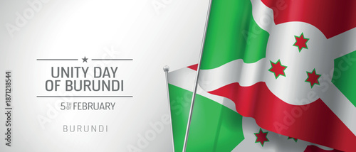 Burundi happy unity day greeting card, banner vector illustration.