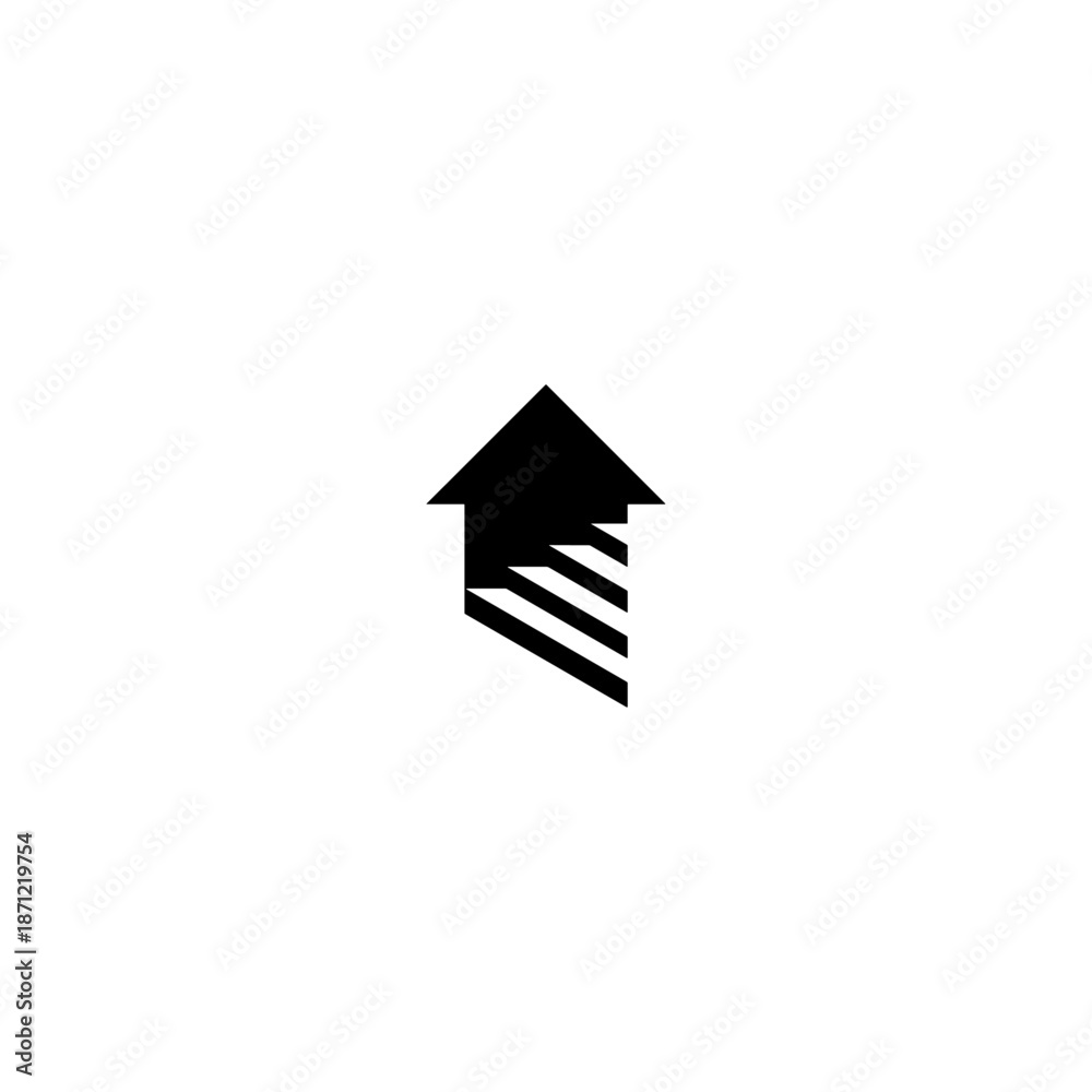 Fototapeta premium Stair home logo icon flat vector design