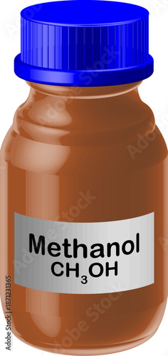 amber reagent bottle vector