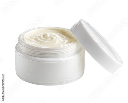 Wallpaper Mural Open jar of creamy lotion, white plastic container with lid Torontodigital.ca