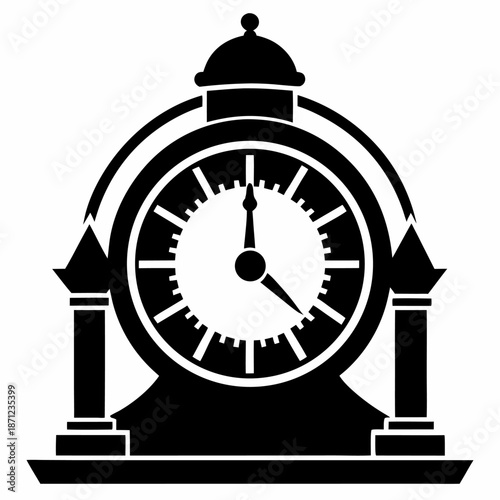 Classic mantel clock design black silhouette timepiece elegant home decor vintage style