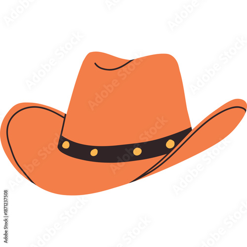 Orange Cowboy Hat with Studded Band