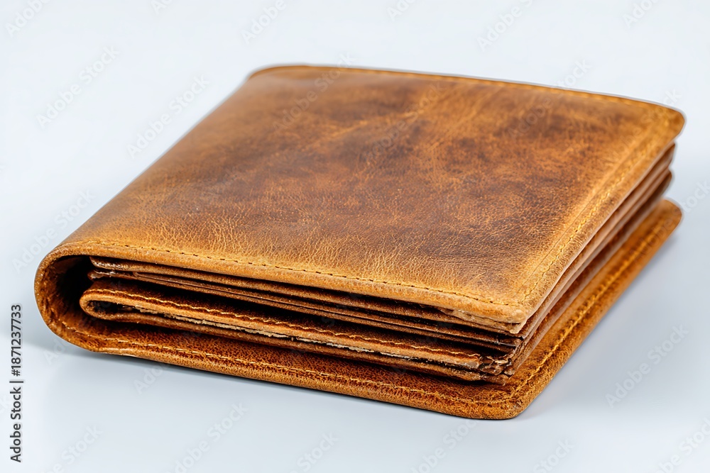 Obraz premium brown leather wallet
