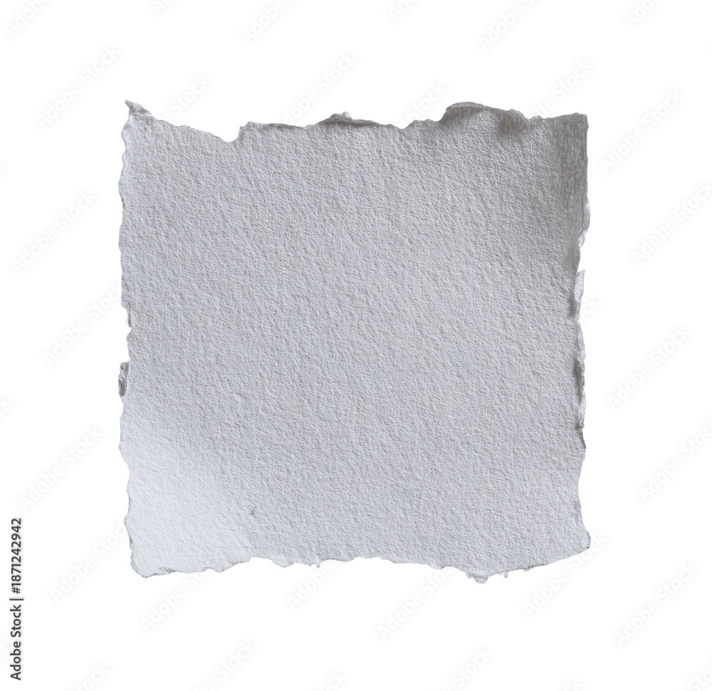 Obraz premium Blank, square, white paper. Frayed edges