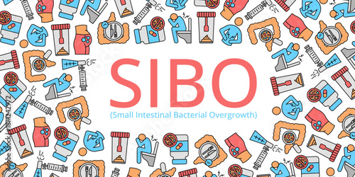 SIBO (Small Intestinal Bacterial Overgrowth) background. Includes intestines, gut bacteria, common symptoms, diagnostic breath tests, treatment, and dietary management.
