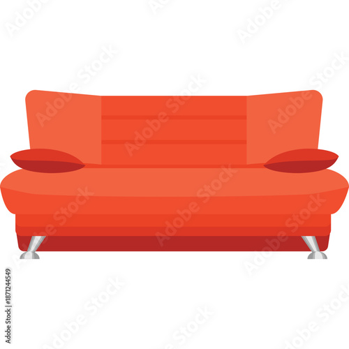 Orange Sofa with Cushions