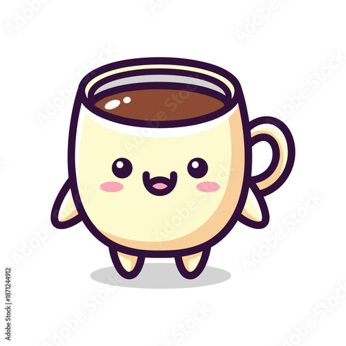 Adorable Cartoon Coffee Mug with a Smile
