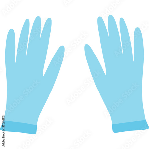 Pair of Light Blue Disposable Gloves