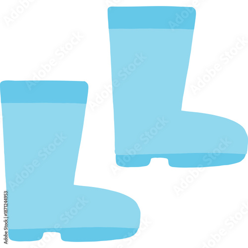 Pair of Light Blue Rain Boots