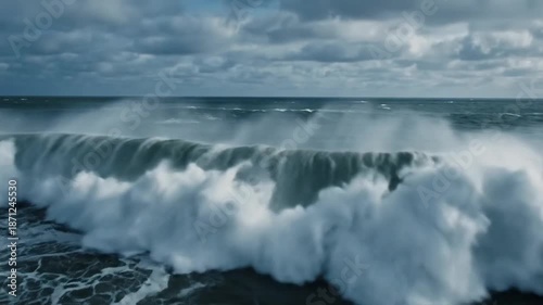 Wallpaper Mural Crashing ocean waves under a cloudy sky Torontodigital.ca