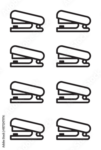 Black and white stapler in rows office supplies